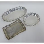 American Sterling silver serving dish, 27cm, and another of similar design by Chippendale