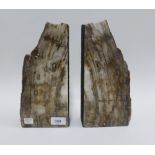 Sequoia Petrified wood bookends, 26cm (2)