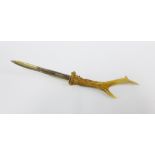 William Robb of Ballater, silver and antler handled letter knife, also hallmarked for Edinburgh