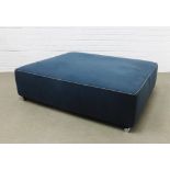 B & B Italia centre stool with blue wool upholstery and steel frame, 33 x 116 x 55cm