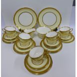 Royal Worcester Diana pattern teaset, 12 place setting with one saucer missing