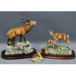 Border Fine Arts figures to include a Red Stag and Red Deer with Fawns (3) 16cm