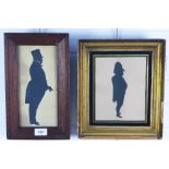 Two silhouettes, one in a gilt wood frame the other in an oak frame, (2)