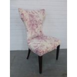 Contemporary bedroom chair with floral linen upholstery, 93 x 54 x 43cm