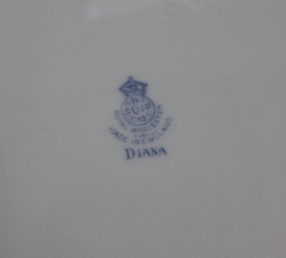 Royal Worcester Diana pattern teaset, 12 place setting with one saucer missing - Image 2 of 3