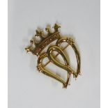 9ct gold Luckenbooth brooch, Edinburgh 2004, approx 7g, 3.75cm