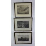 Three engraved prints to include The Stormy Petrel and two others, all in glazed Hogarth frames,