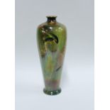 Wilkinson's Oriflamme pottery baluster vase, with fish pattern by John Butler, factory printed