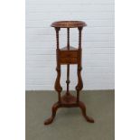 Georgian style mahogany wig stand with two small frieze drawers, outswept legs and pad feet. 86 x 46