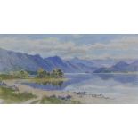 James MacCulloch RSW (1850 - 1915) Loch Awe watercolour, framed under glass, inscribed verso, 34 x