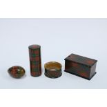 Tartan Ware to include a Prince Charlie needle case, Stuart egg, McBeth napkin ring and a McLean