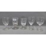 Five various glass rummers, (5)
