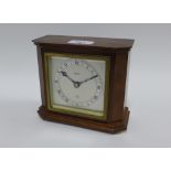 Elliot mantle clock, silvered dial with Roman numerals, 15cm,