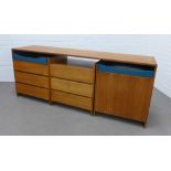 Vintage modular teak desk / sideboard. 73 x 183 x 48cm