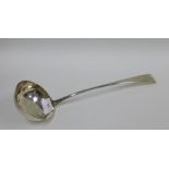 Scottish provincial silver soup ladle, old English pattern by Benjamin Lumsden, Montrose c1810, with