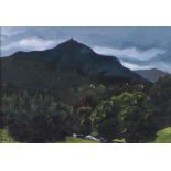 Claudia Massie, landscape, oil on board, signed and framed, 17 x 12cm