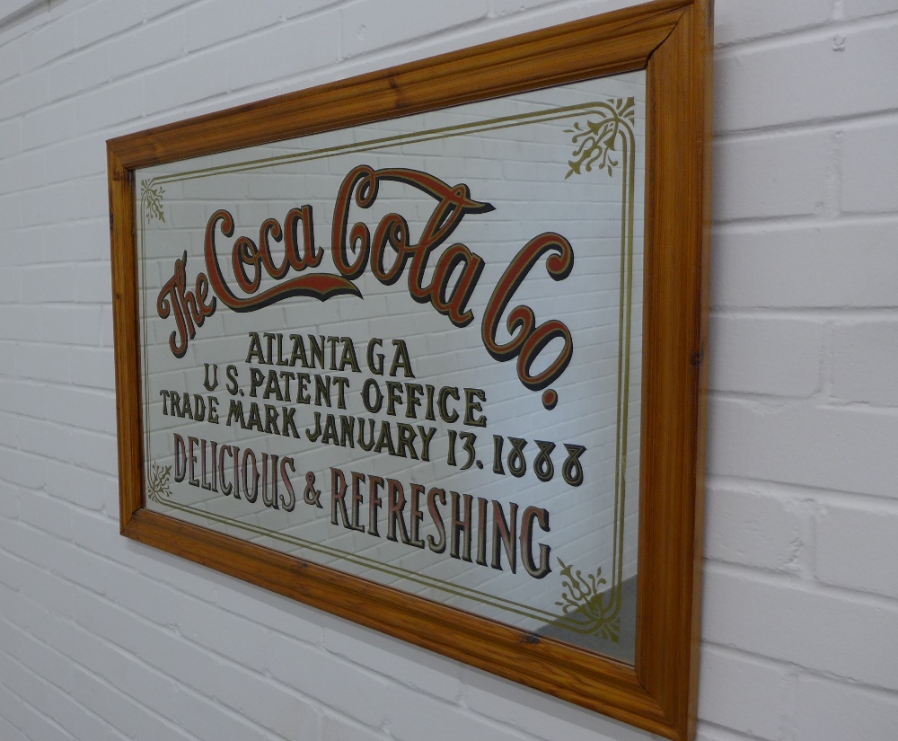 'Coca Cola' reproduction advertising mirror. 65 x 96cm.