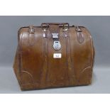 Vintage brown leather briefcase