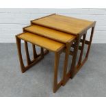 Retro teak nest of three tables. 50 x 54 x 43cm. (3)