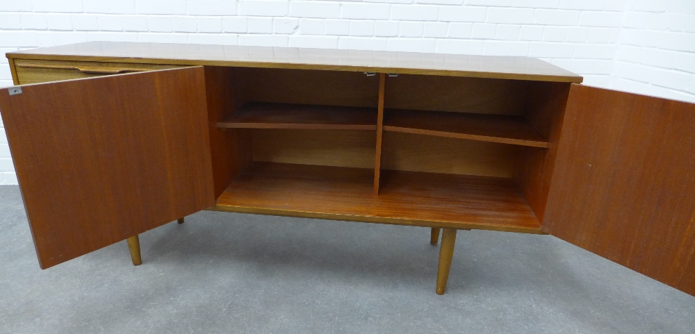 A mid 20th century walnut sideboard credenza in the manner of Morris of Glasgow, with three - Image 3 of 3