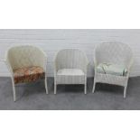 Three vintage Lloyd Loom 'Lusty' chairs. 78 x 66 x 48cm. (3)
