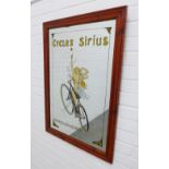 French reproduction advertising mirror for 'Cycles Sirius' 91 x 65cm.