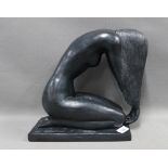 Austin Sculpture female nude on a rectangular base, with an impressed signature and indistinct date,