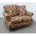 Martin & Frost floral upholstered two seater sofa with loose cushions and armrest covers, together