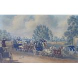 The Four in Hand Club - Hyde Park, colour lithograph print, in glazed Hogarth frame, size overall 77