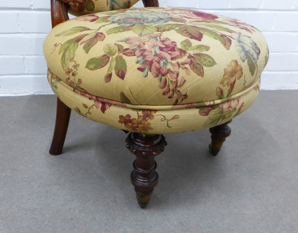 Early 20th century nursing chair with contemporary floral pattern upholstery, 71 x 45 x 37cm. - Image 2 of 3