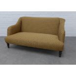 An early 20th century two seater sofa upholstered in contemporary fabric, 71 x 136 x 58cm.