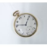 9ct gold cased open face pocket watch, movement stamped Vertex and numbered 4426, marked 375