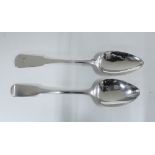 Scottish provincial silver dessert spoons to include a fiddle pattern spoon by Robert Keay of Perth,