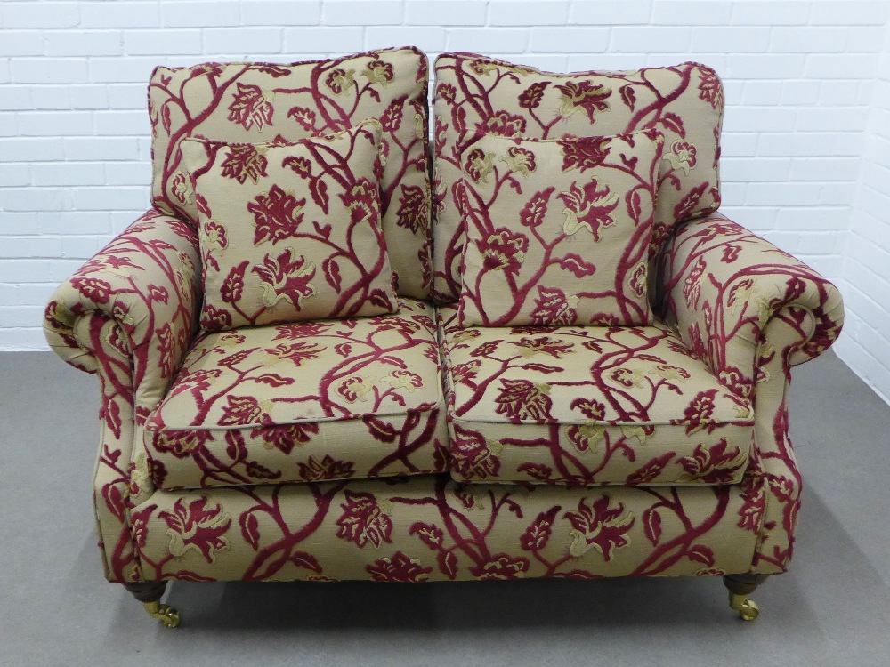 Martin & Frost floral upholstered two seater sofa with loose cushions and armrest covers, together - Image 3 of 3