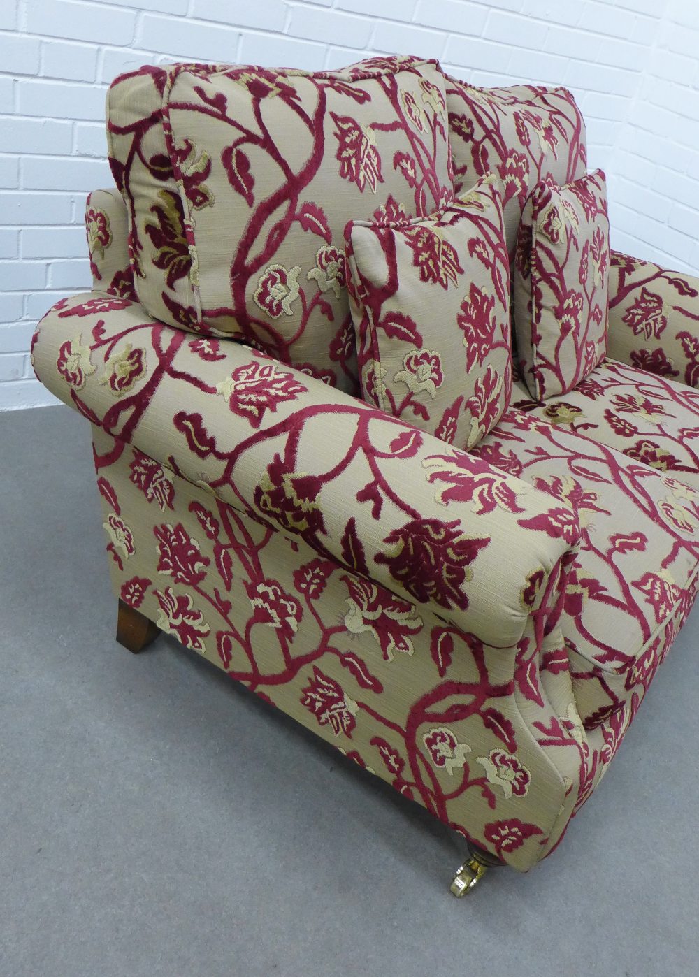 Martin & Frost floral upholstered two seater sofa with loose cushions and armrest covers, together - Image 2 of 3