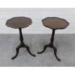 Two mahogany reproduction wine tables. 50 x 31cm. (2)