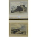 A pair of William Daniell coloured prints, in glazed Hogarth frames, (2)