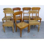 Set of seven 19th century side chairs, a/f 90 x 50cm (7)