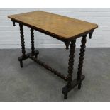 Victorian table with double bobbin legs and stretcher, possibly with a replacement Games table