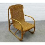 Early 20th century Canework open armchair. 82 x 50cm.