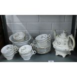 19th century English part teaset (a lot) (a/f)