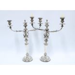 Pair of silver plated candelabra, 52cm (2)
