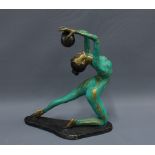 Bronze rhythmic dancer figure, 41cm tall