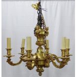 Baroque style six branch chandelier, 64 x 64cm