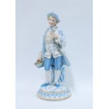 Continental porcelain figure of a Gainsborough gent , 35cm