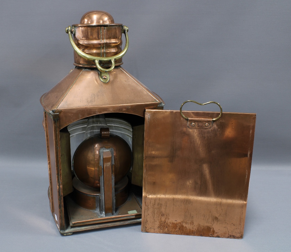 Large copper and brass ships Masthead lantern, 58 x 35cm - Bild 2 aus 3