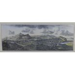 The Prospect of Edinburgh from the North, coloured print, framed under glass, 80 x 30