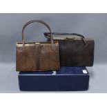 Mappin & Webb vintage handbag with matching purse and another with Mappin & Webb box . (2)