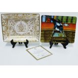 Royal Worcester Ltd Ed tray to commemorate QEII Golden Jubilee, boxed with certificate No869 /
