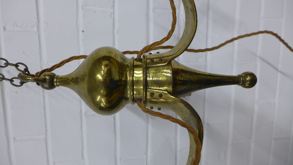 Early 20th century brass light fitting. 33 x 36cm. - Image 3 of 3